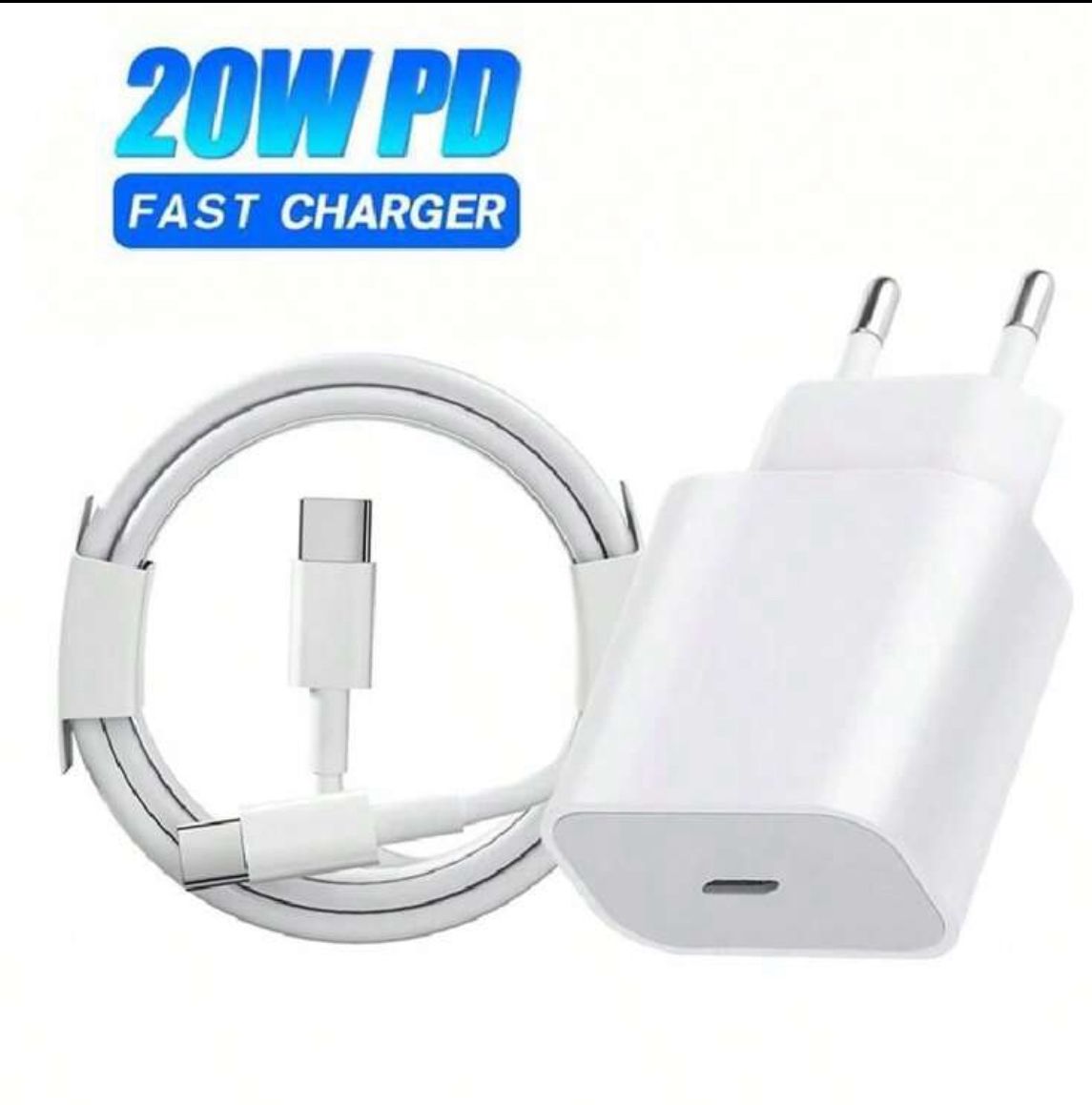 Snabbladdare PD 20W med USB‑C till USB‑C‑kabel - Go Mobile