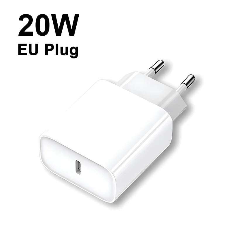 Snabbladdare 20W – USB-C Väggladdare - Go Mobile