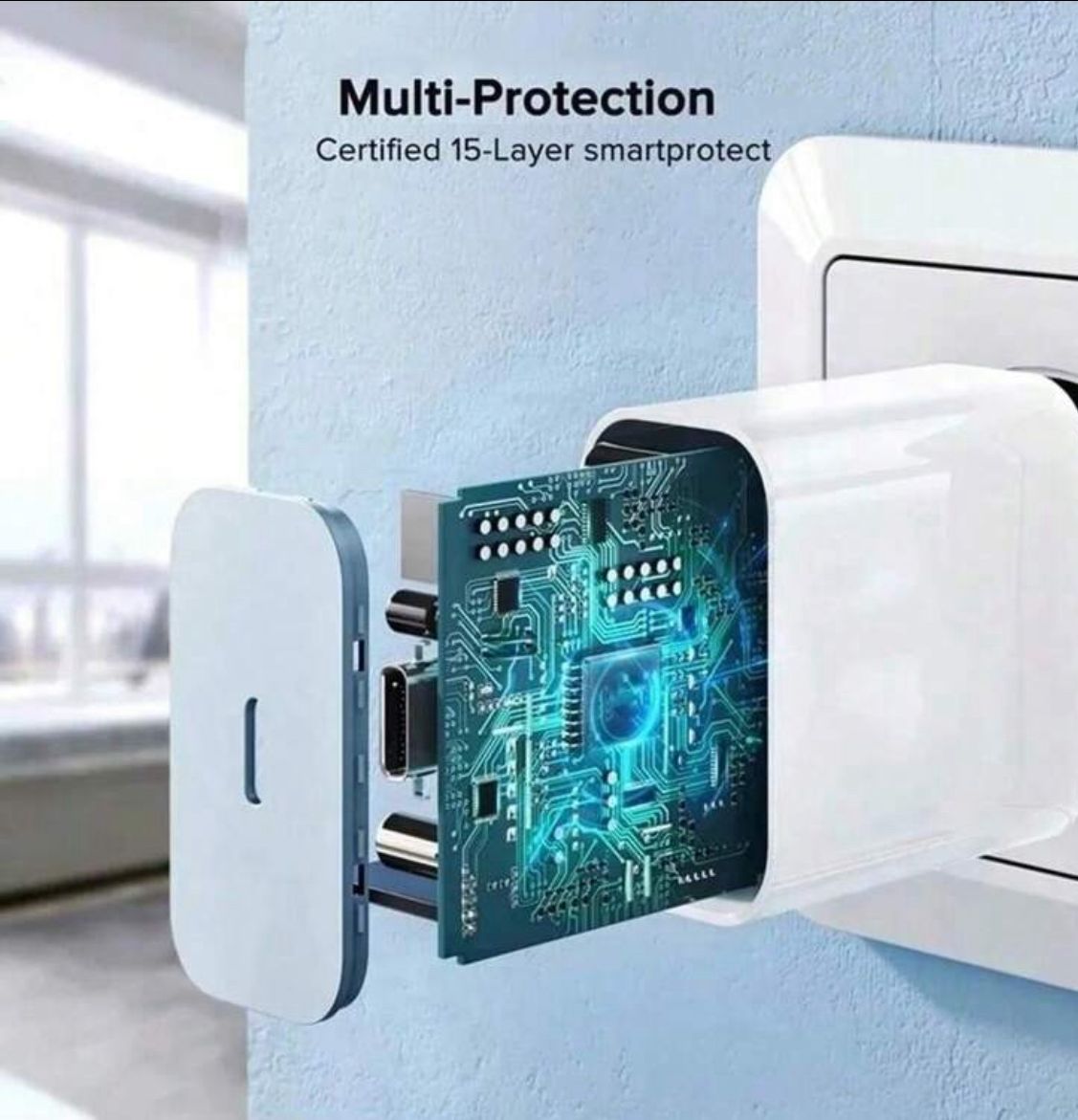 Snabbladdare PD 20W med USB‑C till USB‑C‑kabel - Go Mobile